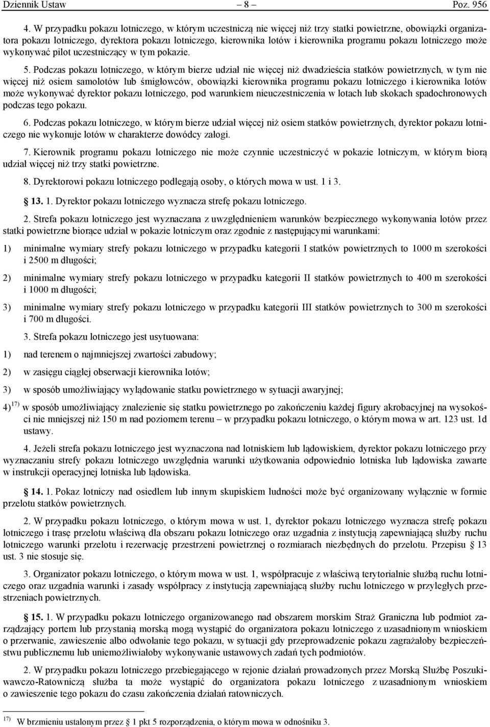 programu pokazu lotniczego może wykonywać pilot uczestniczący w tym pokazie. 5.