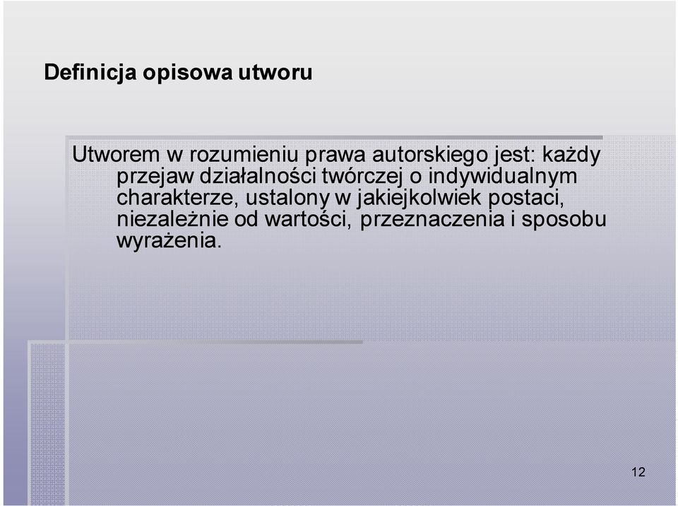 indywidualnym charakterze, ustalony w jakiejkolwiek