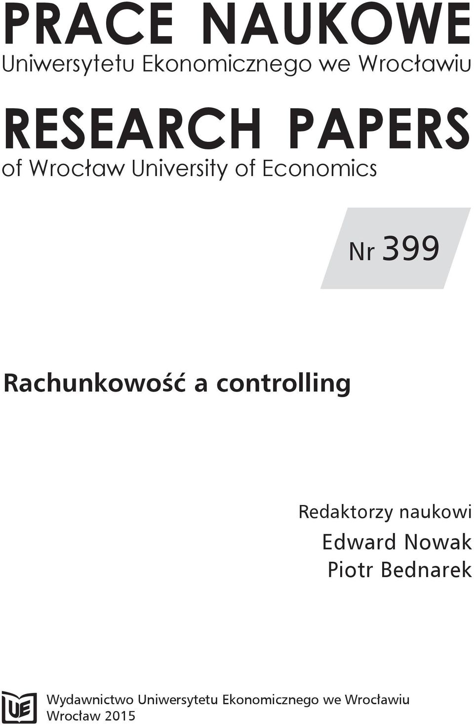 a controlling Redaktorzy naukowi Edward Nowak Piotr Bednarek