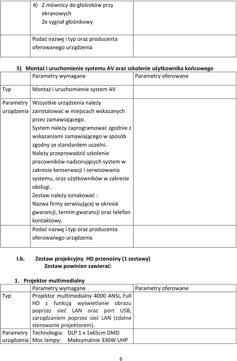 Należy przeprowadzić szkolenie pracowników nadzorujących system w zakresie konserwacji i serwisowania systemu, oraz użytkowników w zakresie obsługi.