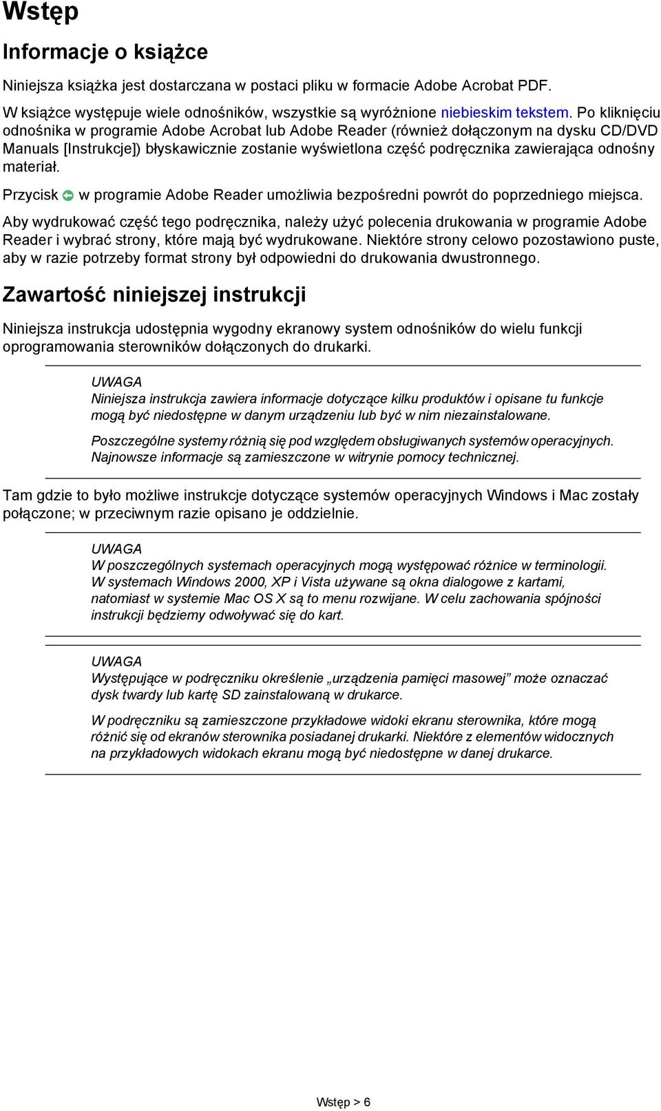 materiał. Przycisk w programie Adobe Reader umożliwia bezpośredni powrót do poprzedniego miejsca.