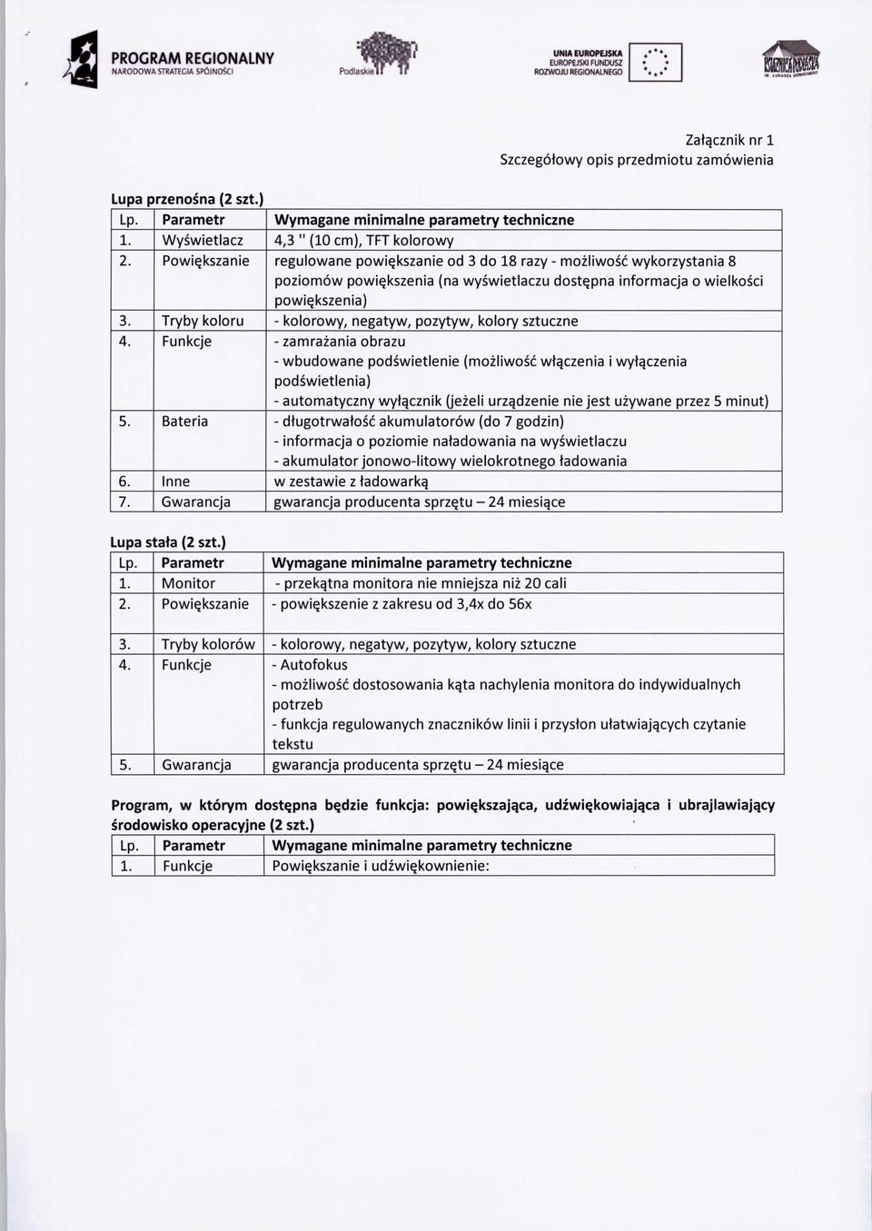 Powiększanie regulowane powiększanie od 3 do 18 razy - możliwość wykorzystania 8 poziomów powiększenia (na wyświetlaczu dostępna informacja o wielkości powiększenia) 3.