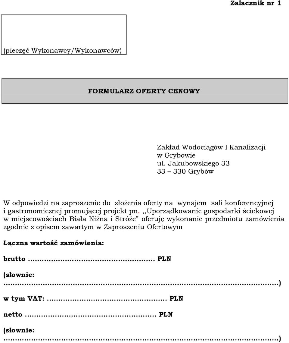 promującej projekt pn.