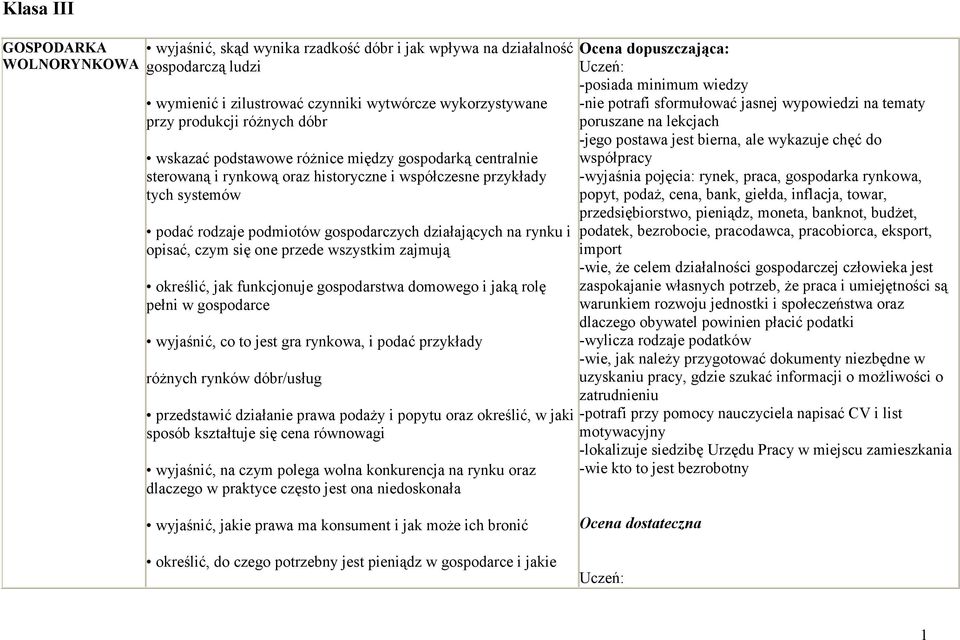 opisać, czym się one przede wszystkim zajmują określić, jak funkcjonuje gospodarstwa domowego i jaką rolę pełni w gospodarce wyjaśnić, co to jest gra rynkowa, i podać przykłady różnych rynków