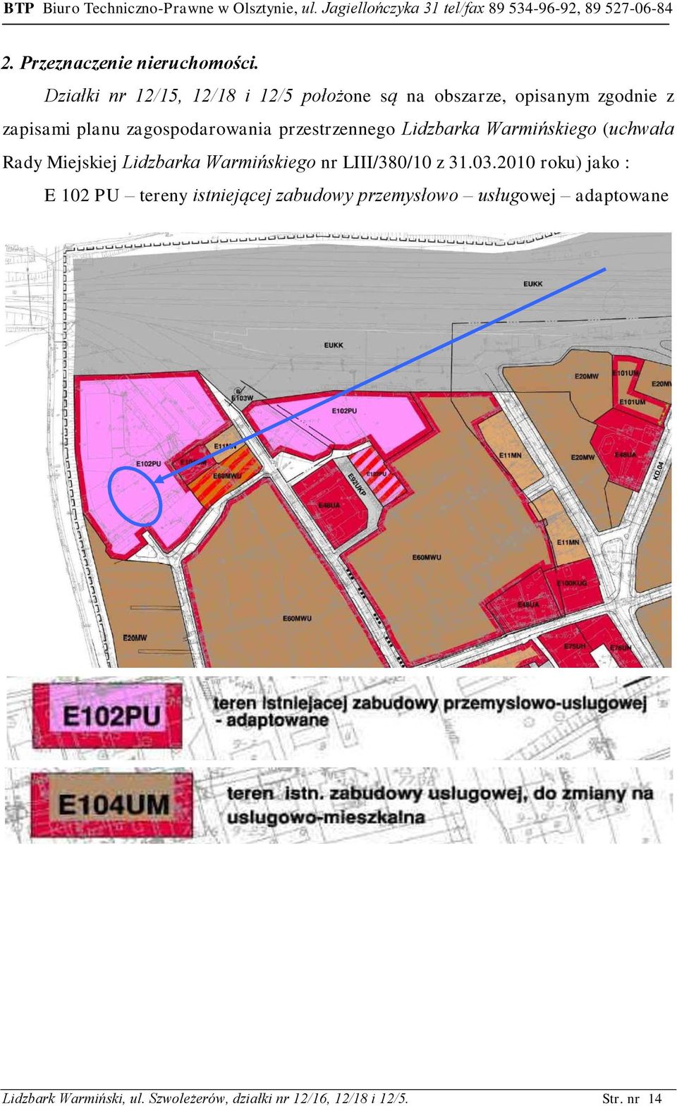 zagospodarowania przestrzennego Lidzbarka Warmińskiego (uchwała Rady Miejskiej Lidzbarka Warmińskiego nr