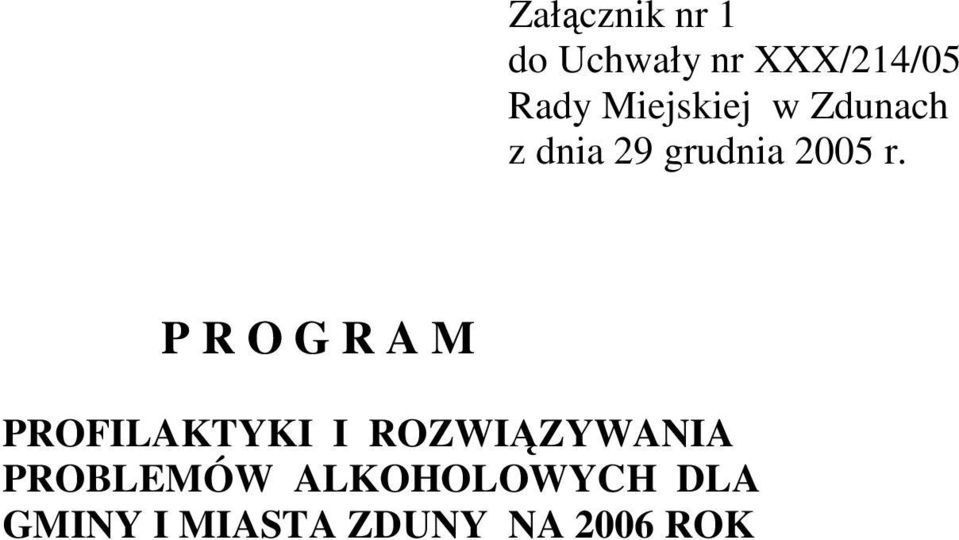 P R O G R A M PROFILAKTYKI I ROZWIZYWANIA