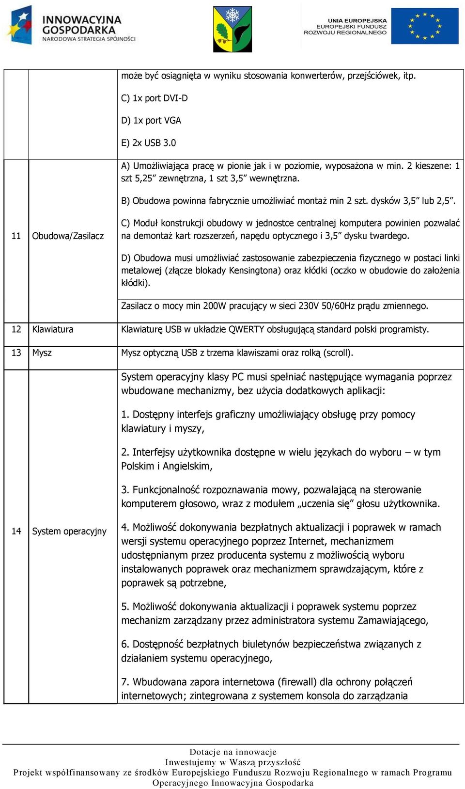 11 Obudowa/Zasilacz C) Moduł konstrukcji obudowy w jednostce centralnej komputera powinien pozwalać na demontaż kart rozszerzeń, napędu optycznego i 3,5 dysku twardego.