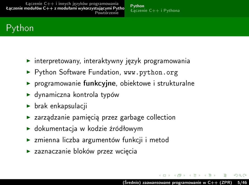 enkapsulacji zarz dzanie pami ci przez garbage collection dokumentacja w kodzie ¹ródªowym