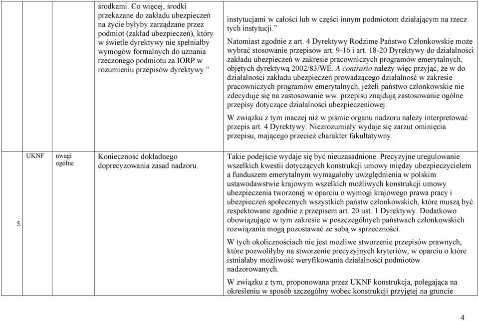 podmiotu za IORP w rozumieniu przepisów dyrektywy. instytucjami w całości lub w części innym podmiotom działającym na rzecz tych instytucji. Natomiast zgodnie z art.