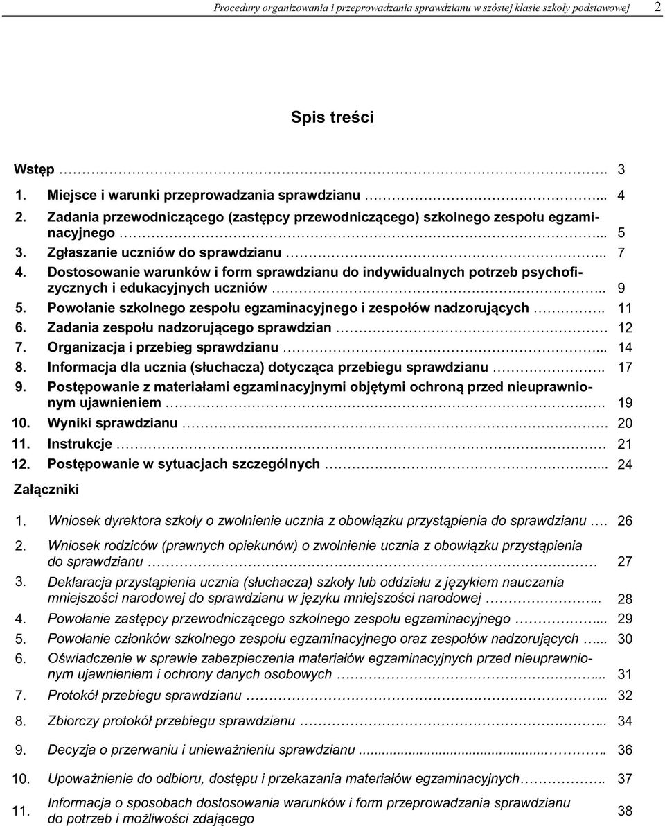 Dostosowanie warunków i form sprawdzianu do indywidualnych potrzeb psychofizycznych i edukacyjnych uczniów.. 9 5. Powołanie szkolnego zespołu egzaminacyjnego i zespołów nadzorujących. 11 6.