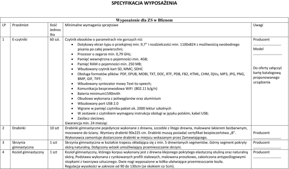 250 MB; Wbudowany czytnik kart SD, MMC; SDHC Obsługa formatów plików: PDF, EPUB, MOBI, TXT, DOC, RTF, PDB, FB2, HTML, CHM, DjVu, MP3, JPG, PNG, BMP, GIF, TIFF; Wbudowany syntezator mowy