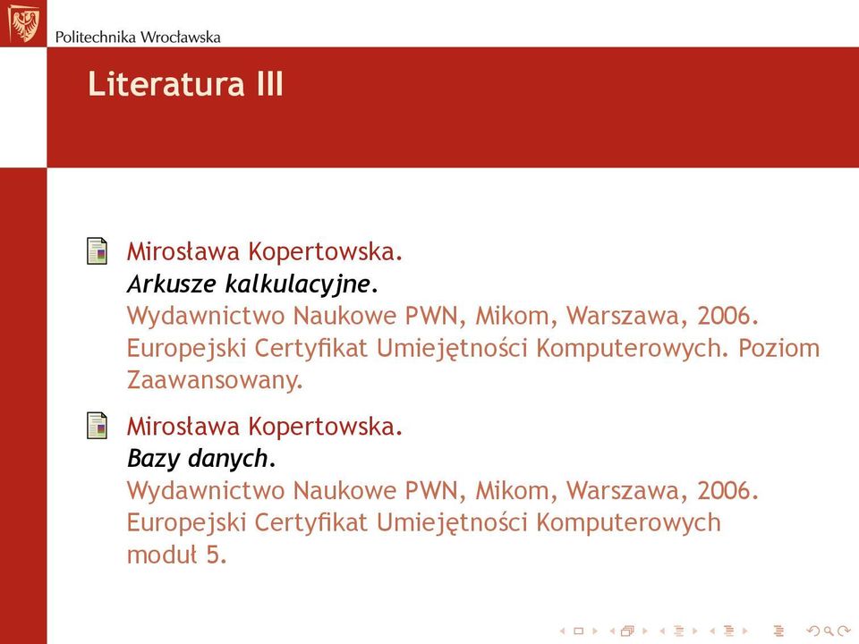 Europejski Certyfikat Umiejętności Komputerowych. Poziom Zaawansowany.