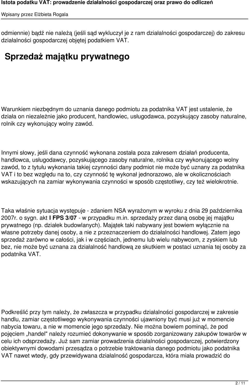 naturalne, rolnik czy wykonujący wolny zawód.