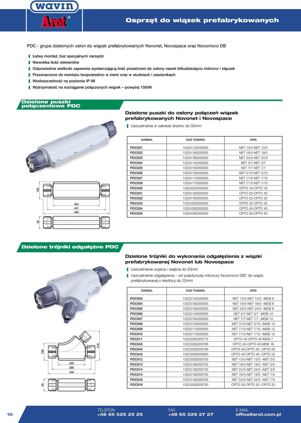Wodoszczelność na poziomie IP 68 Wytrzymałość na rozciąganie połączonych wiązek powyżej 1500N Dzielone puszki połączeniowe PDC Dzielone puszki do osłony połączeń wiązek prefabrykowanych Novonet i