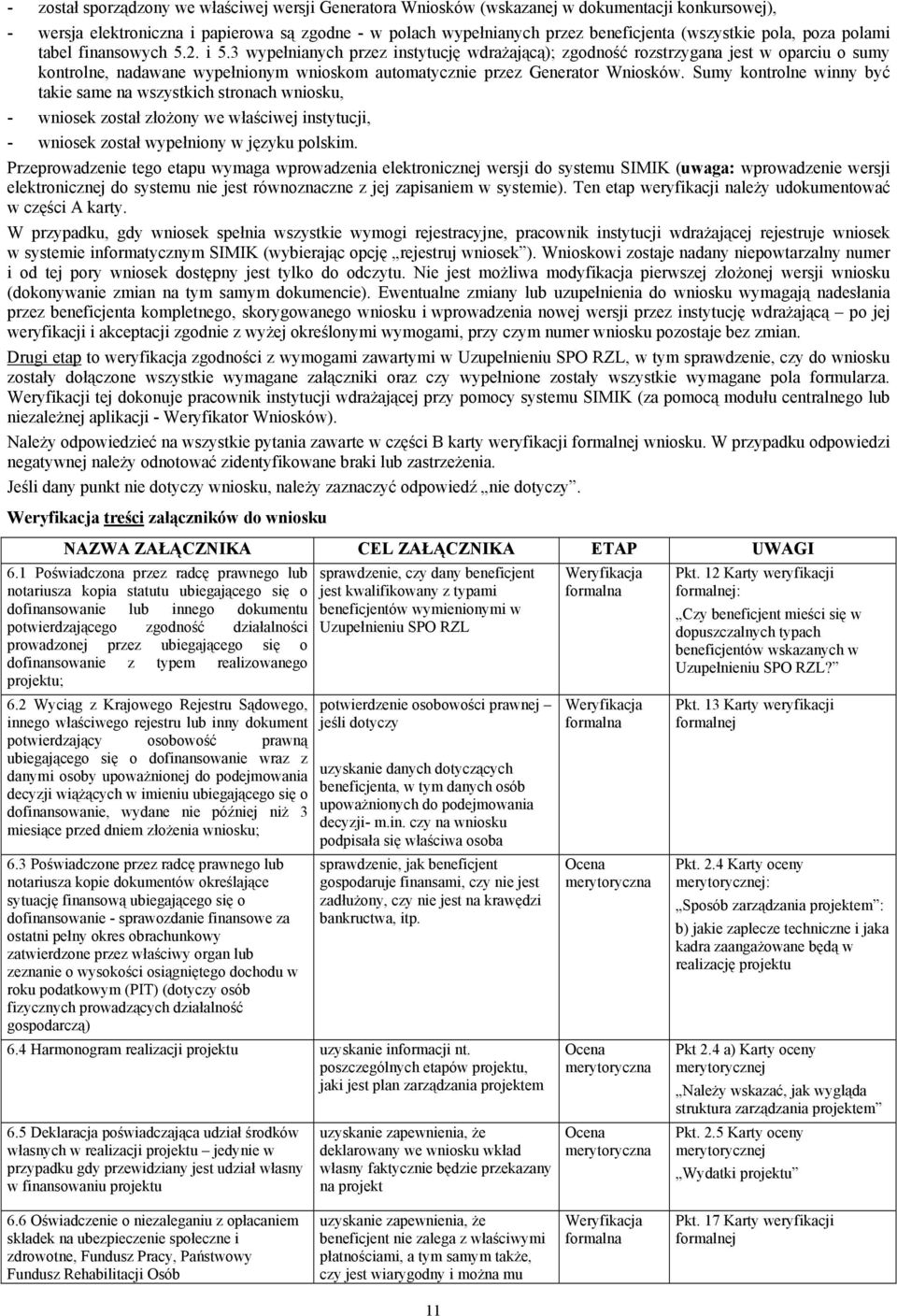 3 wypełnianych przez instytucję wdrażającą); zgodność rozstrzygana jest w oparciu o sumy kontrolne, nadawane wypełnionym wnioskom automatycznie przez Generator Wniosków.