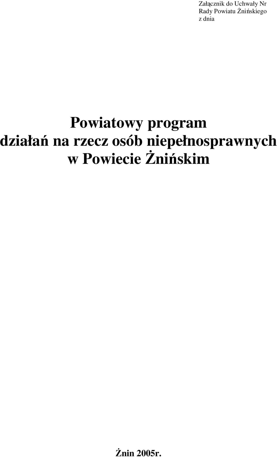 program działań na rzecz osób