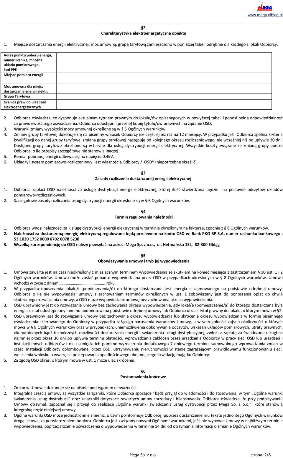 Grupa Taryfowa Granica praw do urządzeń elektroenergetycznych 2.