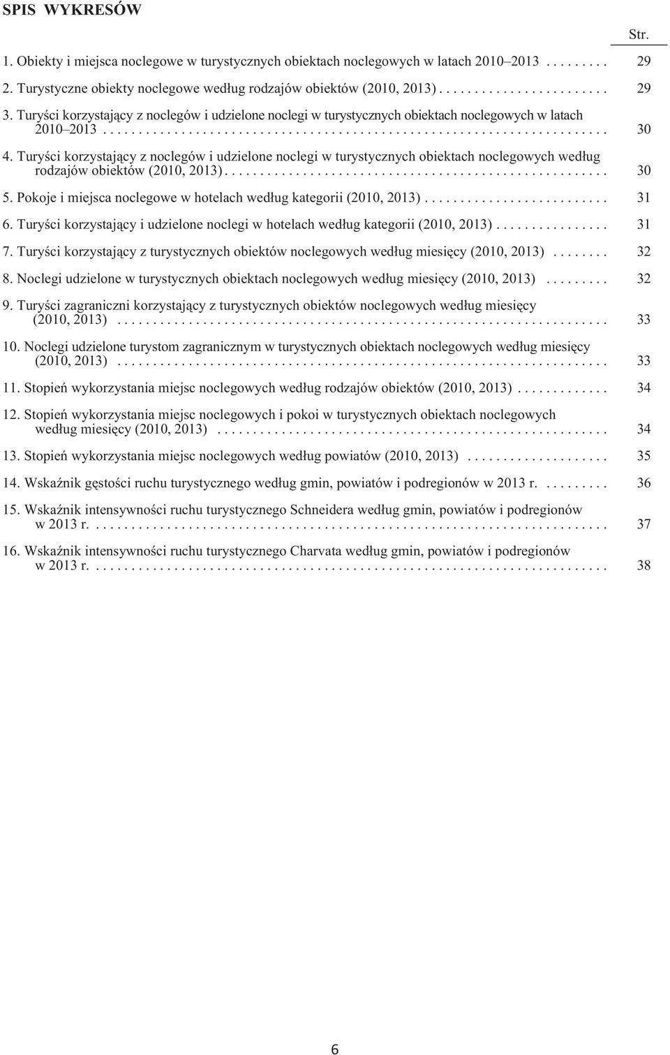 Turyœci korzystaj¹cy z noclegów i udzielone noclegi w turystycznych obiektach noclegowych wed³ug rodzajów obiektów (2010, 2013)... 30 5.