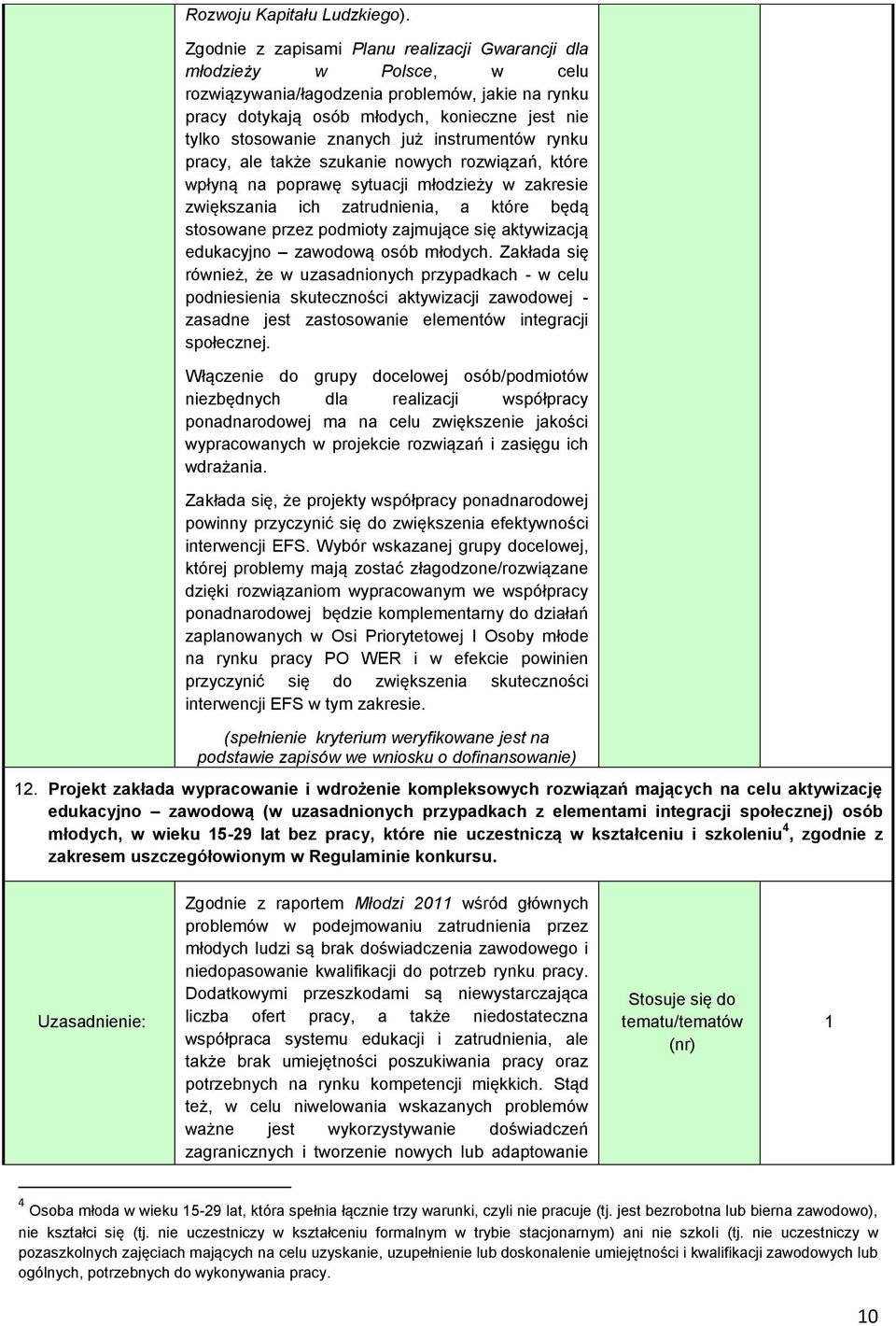 znanych już instrumentów rynku pracy, ale także szukanie nowych rozwiązań, które wpłyną na poprawę sytuacji młodzieży w zakresie zwiększania ich zatrudnienia, a które będą stosowane przez podmioty