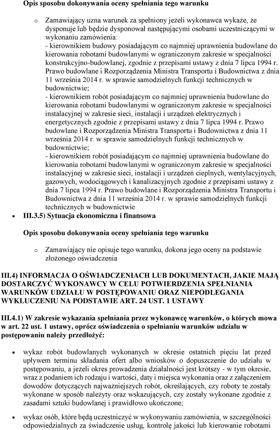 Prawo budowlane i Rozporządzenia Ministra Transportu i Budownictwa z dnia 11 września 2014 r.