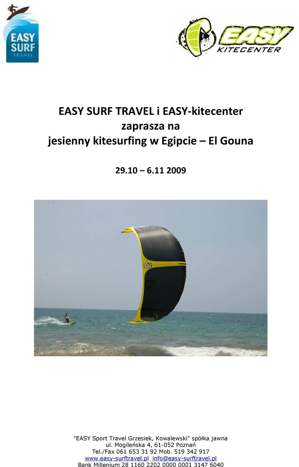 na jesienny kitesurfing w