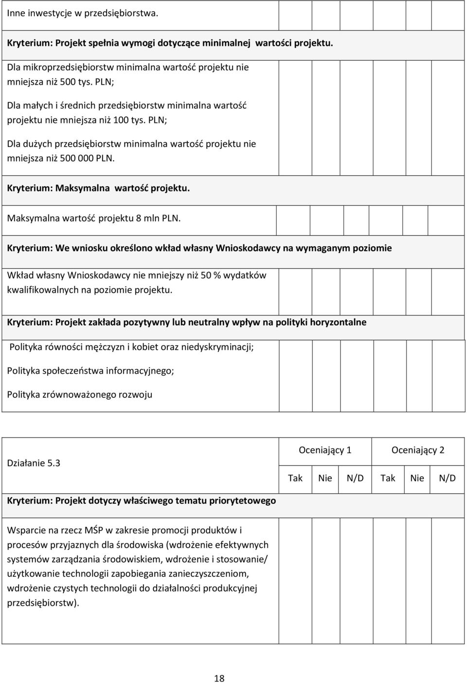 Kryterium: Maksymalna wartość projektu. Maksymalna wartość projektu 8 mln PLN.