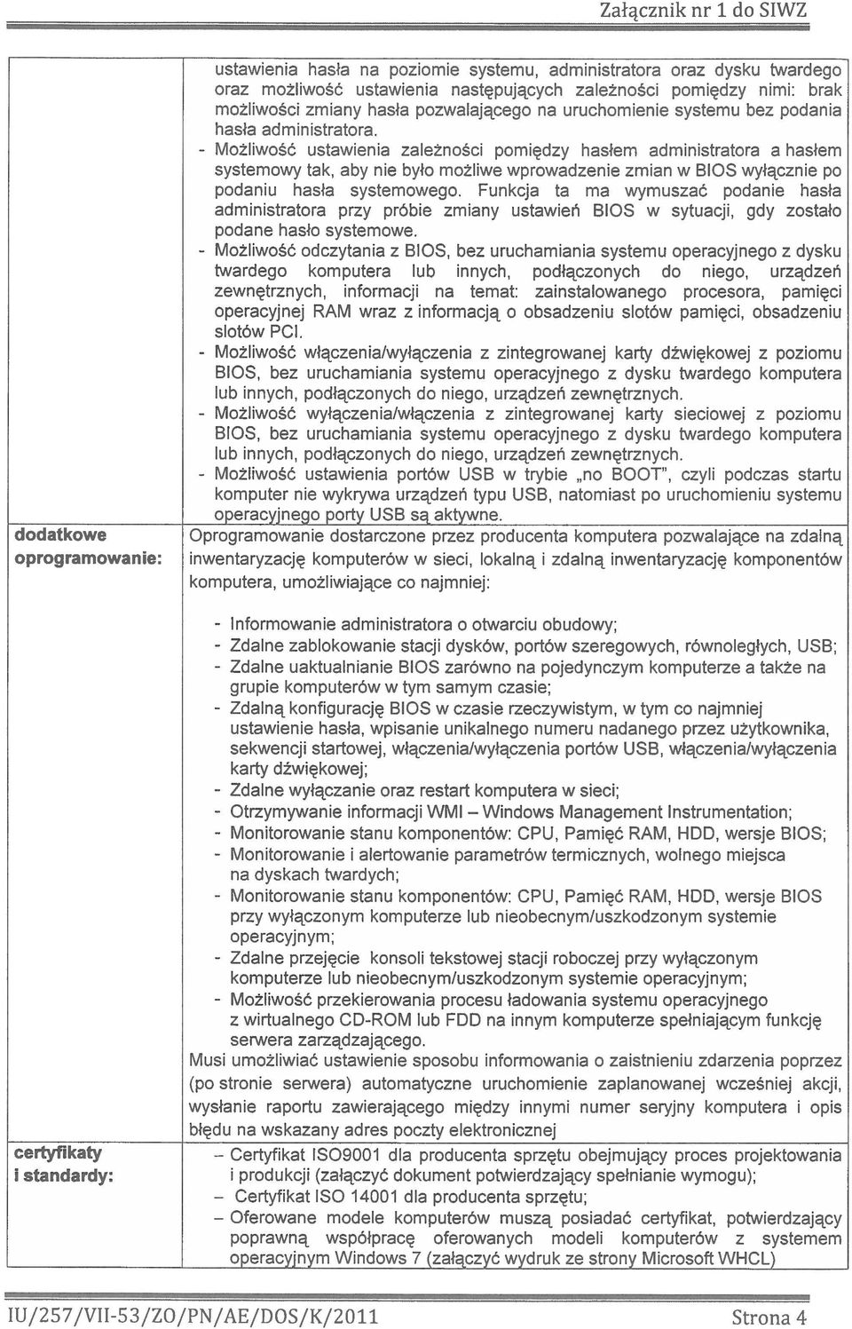 BIOS wyłącznie po podaniu hasła systemowego Funkcja ta ma wymuszać podanie hasła administratora przy próbie zmiany ustawień BIOS w sytuacji, gdy zostało podane hasło systemowe Możliwość odczytania z
