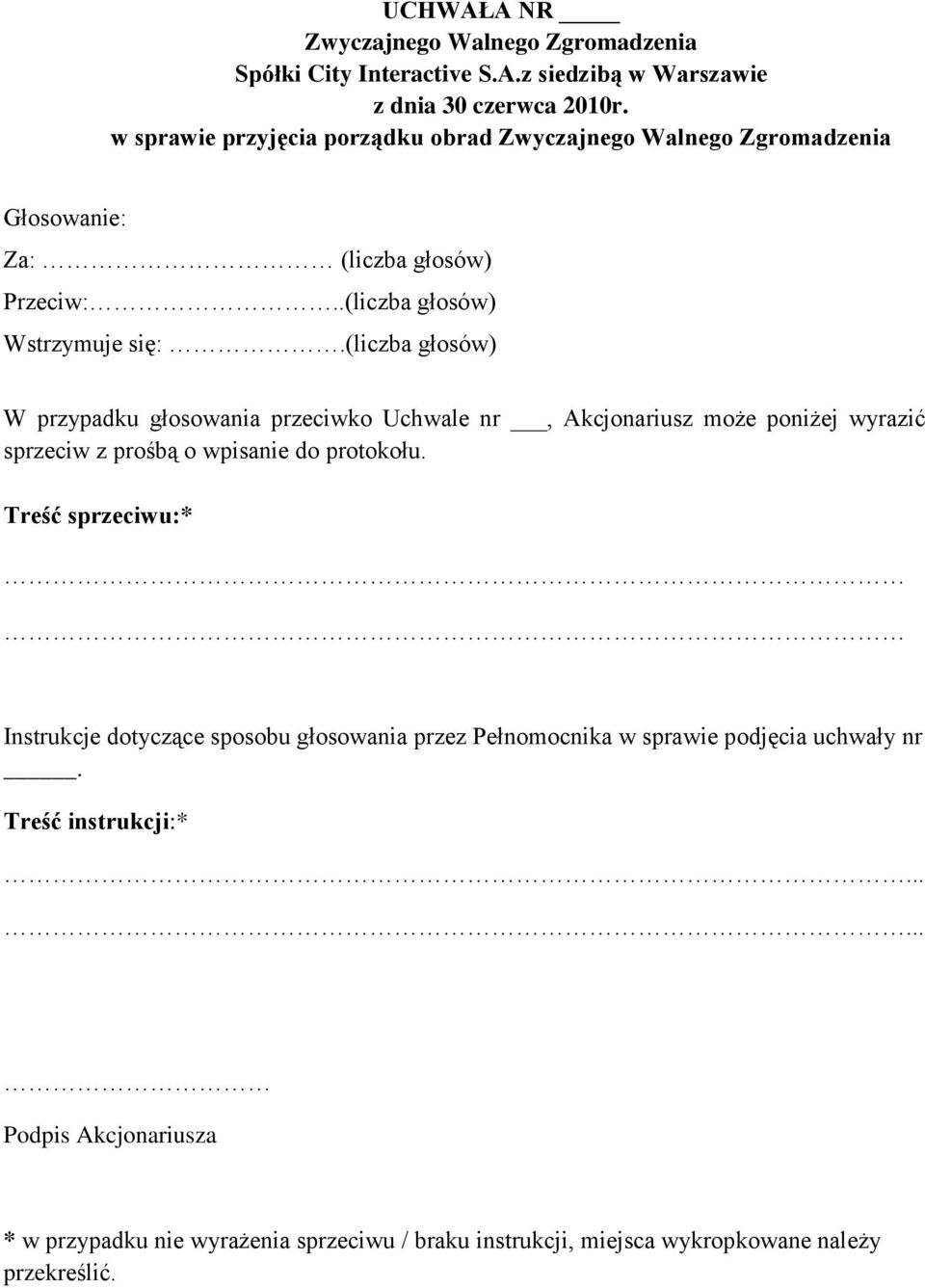 z siedzibą w Warszawie