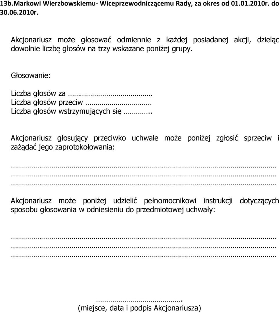 Wiceprzewodniczącemu