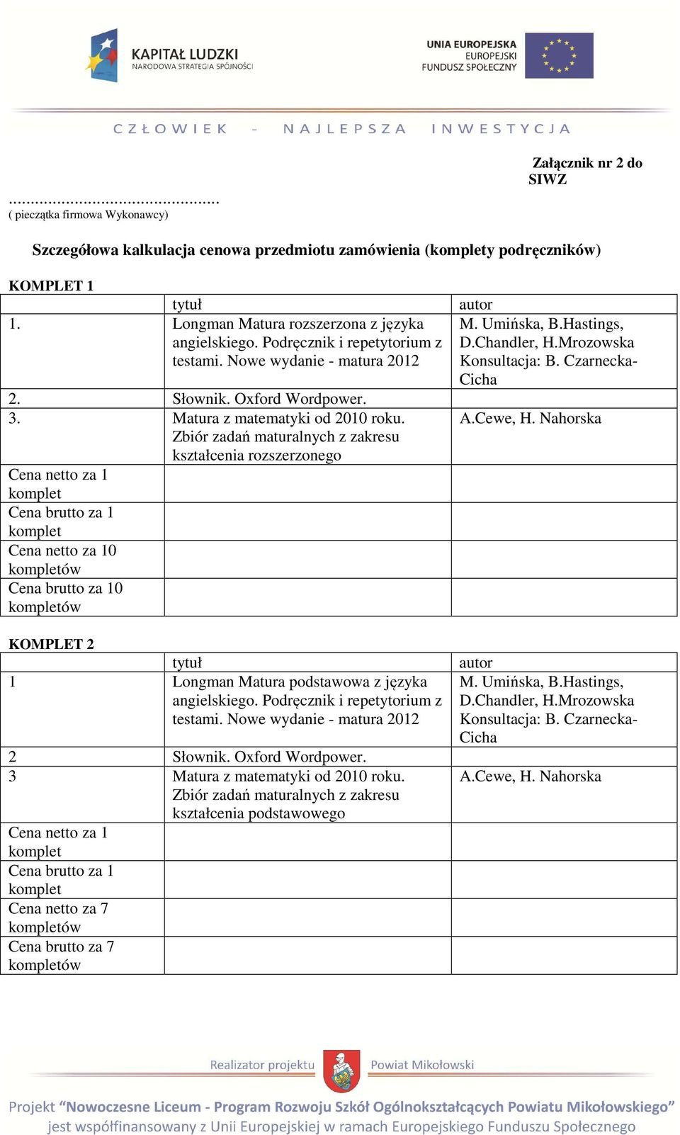 Oxford Wordpower. 3. Matura z matematyki od 2010 roku.