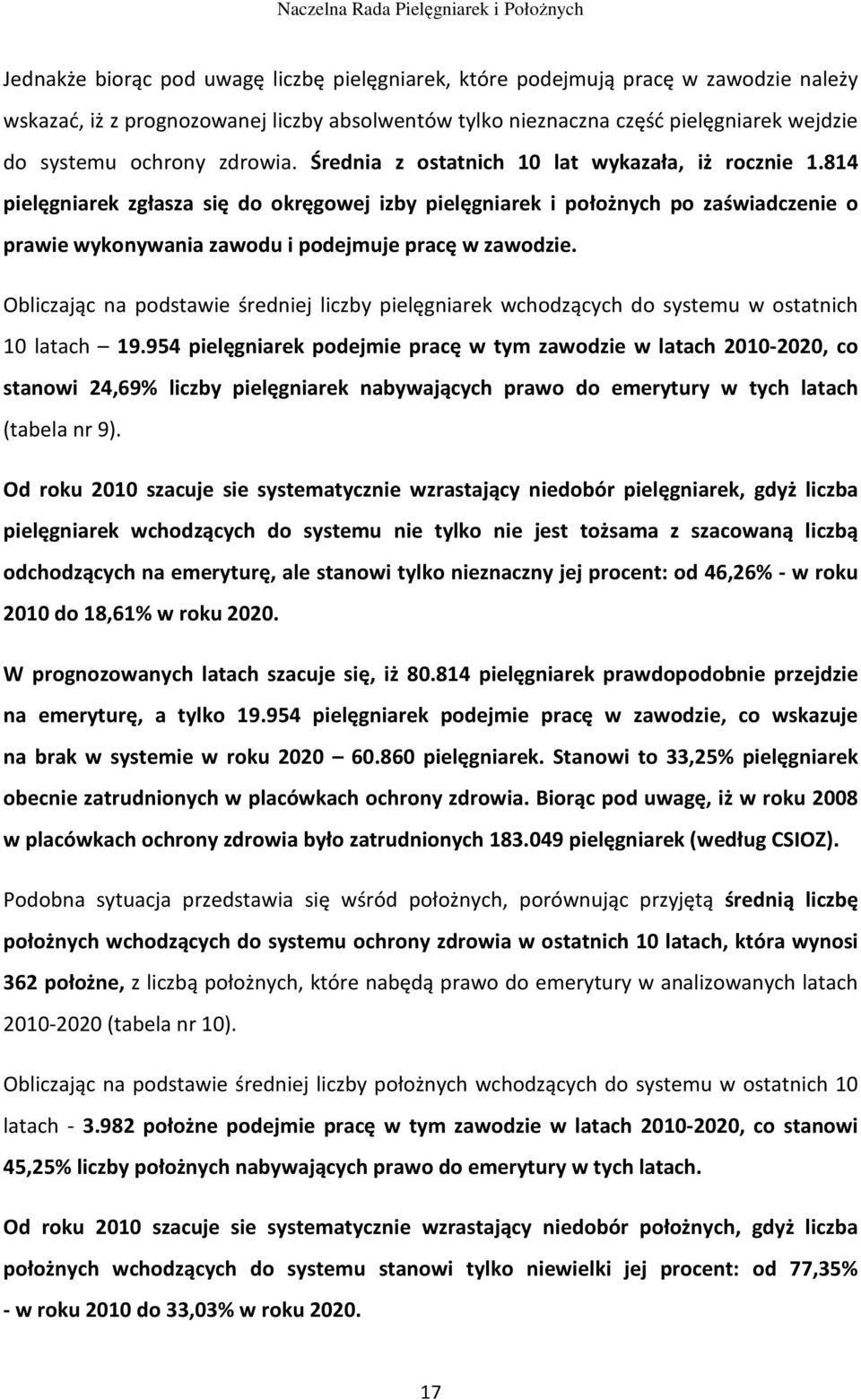 814 pielęgniarek zgłasza się do okręgowej izby pielęgniarek i położnych po zaświadczenie o prawie wykonywania zawodu i podejmuje pracę w zawodzie.