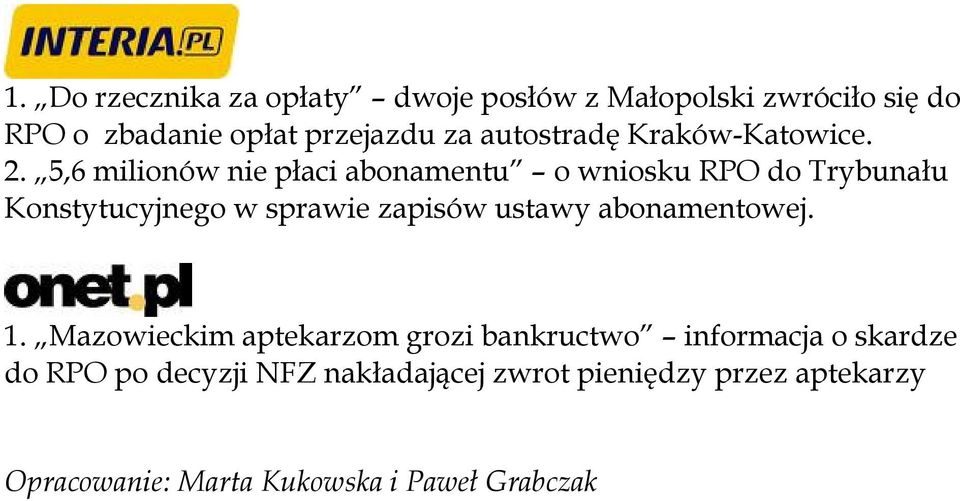 5,6 milionów nie płaci abonamentu o wniosku RPO do Trybunału Konstytucyjnego w sprawie zapisów ustawy