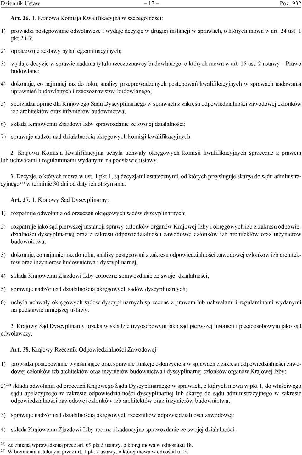 2 ustawy Prawo budowlane; 4) dokonuje, co najmniej raz do roku, analizy przeprowadzonych postępowań kwalifikacyjnych w sprawach nadawania uprawnień budowlanych i rzeczoznawstwa budowlanego; 5)