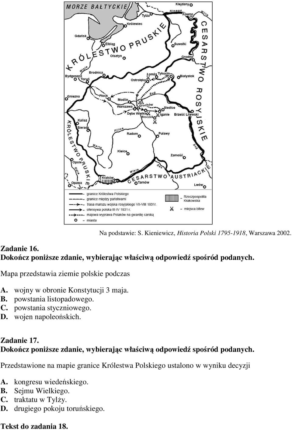 powstania styczniowego. D. wojen napoleońskich. Zadanie 17.