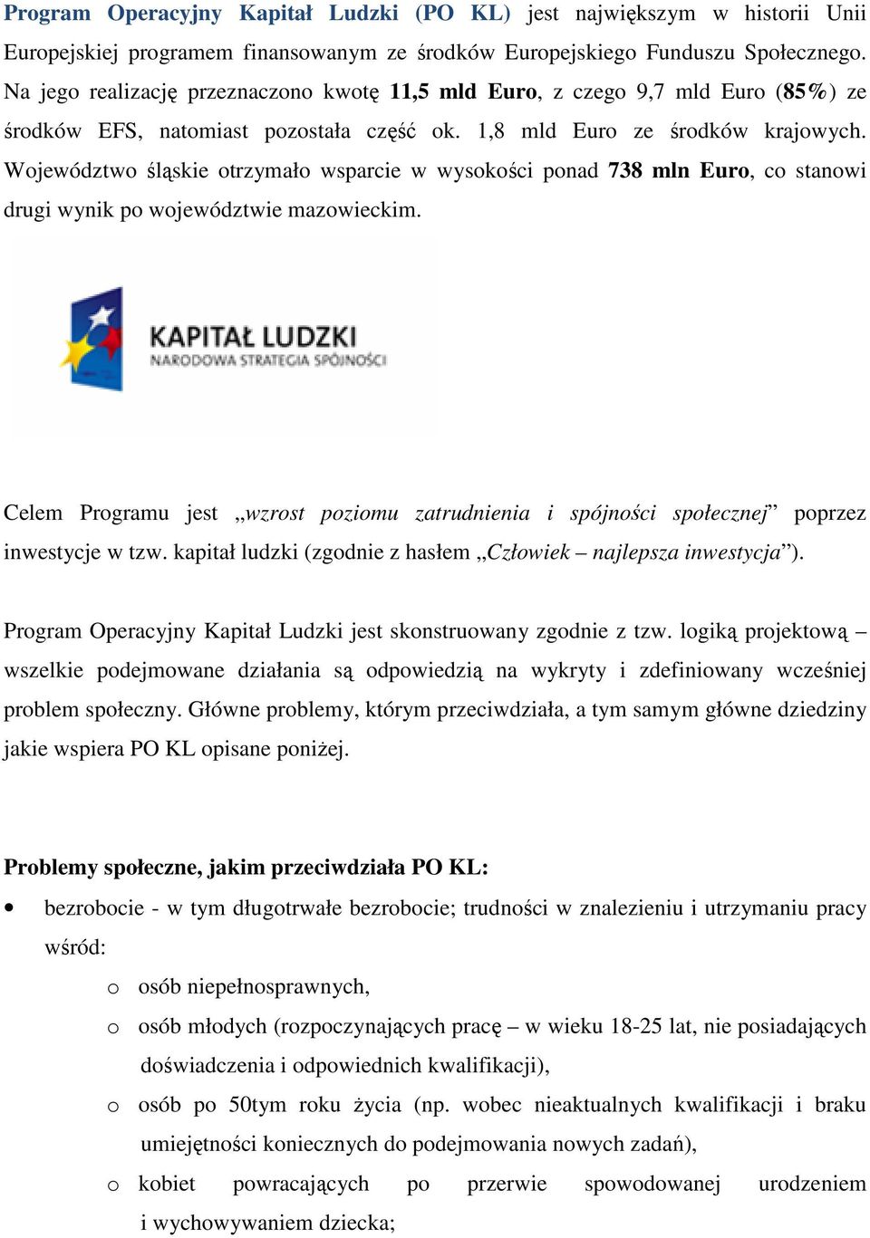 Województwo śląskie otrzymało wsparcie w wysokości ponad 738 mln Euro, co stanowi drugi wynik po województwie mazowieckim.