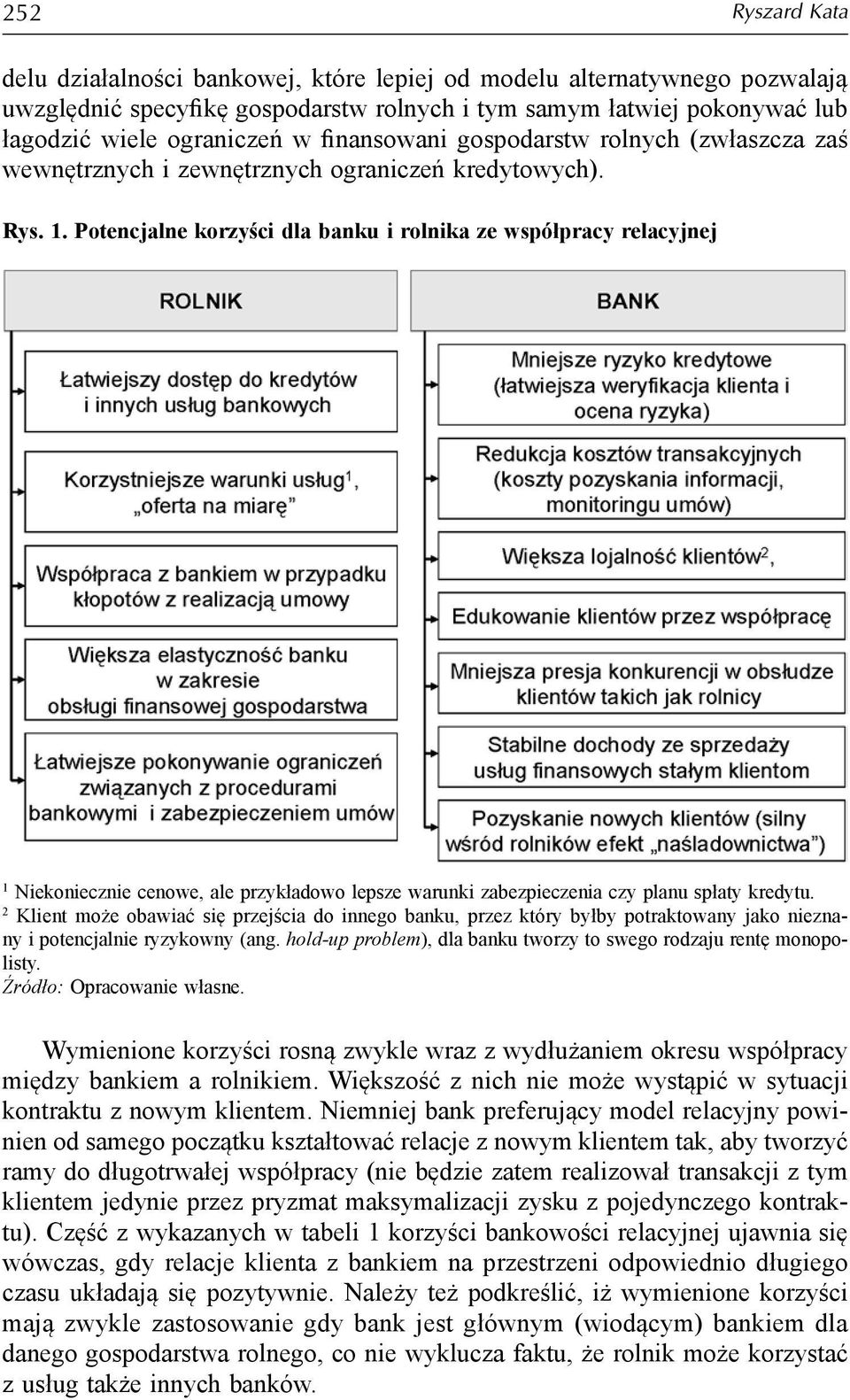 Potencjalne korzyści dla banku i rolnika ze współpracy relacyjnej 1 Niekoniecznie cenowe, ale przykładowo lepsze warunki zabezpieczenia czy planu spłaty kredytu.