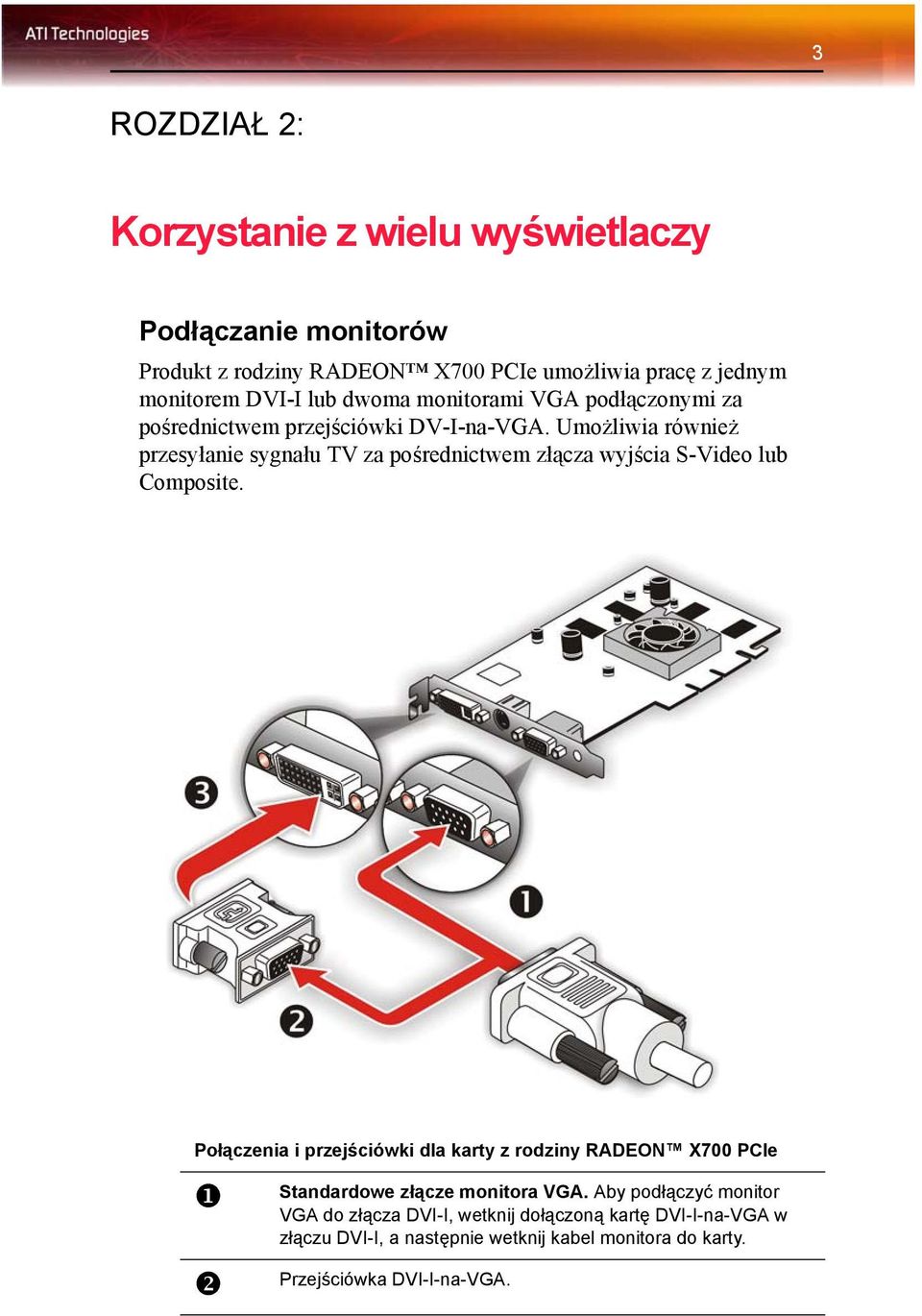 Umożliwia również przesyłanie sygnału TV za pośrednictwem złącza wyjścia S-Video lub Composite.