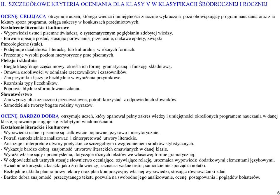 - Barwnie opisuje postać, stosując porównania, przenośnie, ciekawe epitety, związki frazeologiczne (stałe). - Podejmuje działalność literacką lub kulturalną w różnych formach.