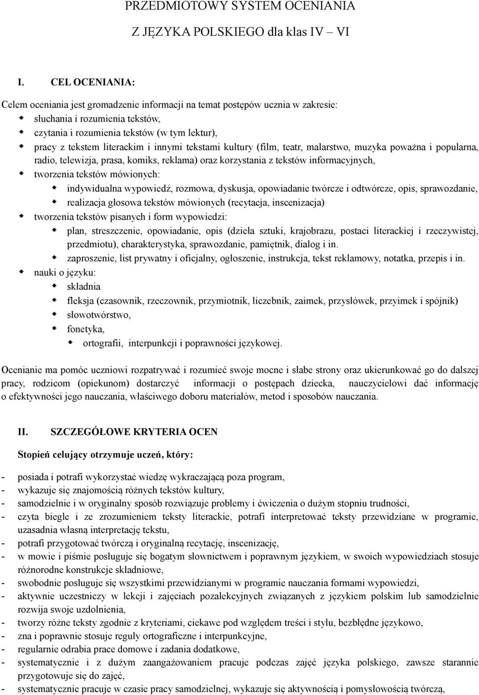 literackim i innymi tekstami kultury (film, teatr, malarstwo, muzyka poważna i popularna, radio, telewizja, prasa, komiks, reklama) oraz korzystania z tekstów informacyjnych, tworzenia tekstów