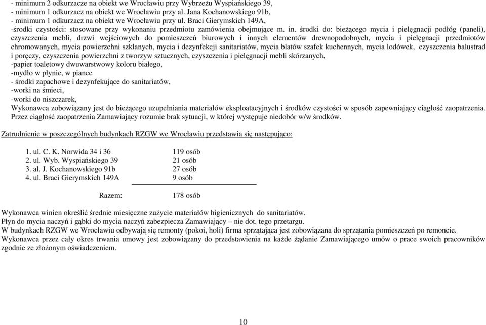 środki do: bieżącego mycia i pielęgnacji podłóg (paneli), czyszczenia mebli, drzwi wejściowych do pomieszczeń biurowych i innych elementów drewnopodobnych, mycia i pielęgnacji przedmiotów