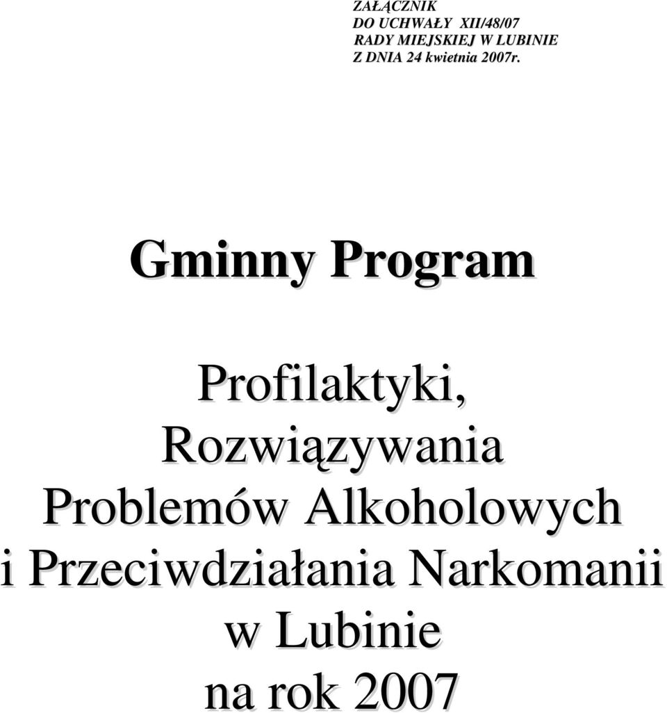 Gminny Program Profilaktyki, Rozwiązywania