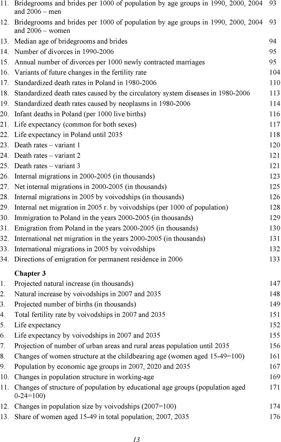 Variants of future changes in the fertility rate 104 17. Standardized death rates in Poland in 1980-2006 110 18. Standardized death rates caused by the circulatory system diseases in 1980-2006 113 19.