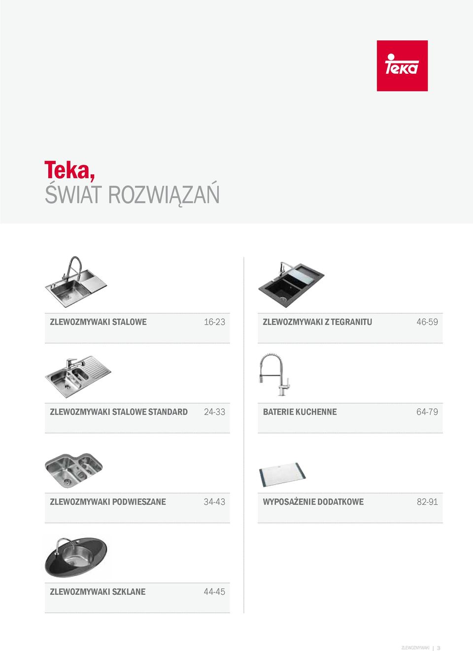 STANDARD 24-33 BATERIE KUCHENNE 64-79 ZLEWOZMYWAKI PODWIESZANE