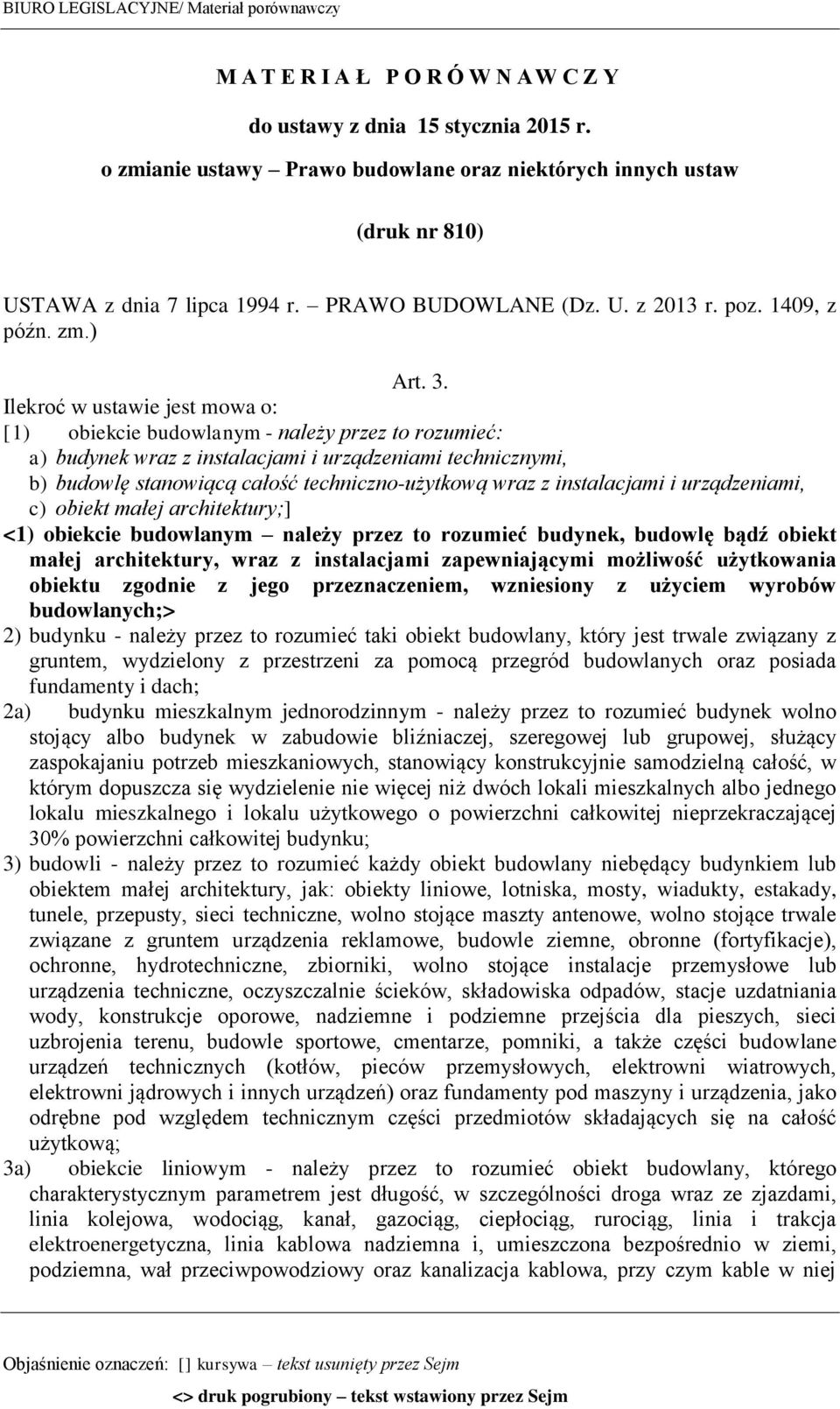 Ilekroć w ustawie jest mowa o: [1) obiekcie budowlanym - należy przez to rozumieć: a) budynek wraz z instalacjami i urządzeniami technicznymi, b) budowlę stanowiącą całość techniczno-użytkową wraz z