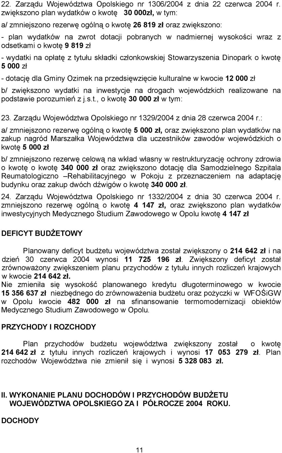 kwotę 9 819 zł - wydatki na opłatę z tytułu składki członkowskiej Stowarzyszenia Dinopark o kwotę 5 000 zł - dotację dla Gminy Ozimek na przedsięwzięcie kulturalne w kwocie 12 000 zł b/ zwiększono