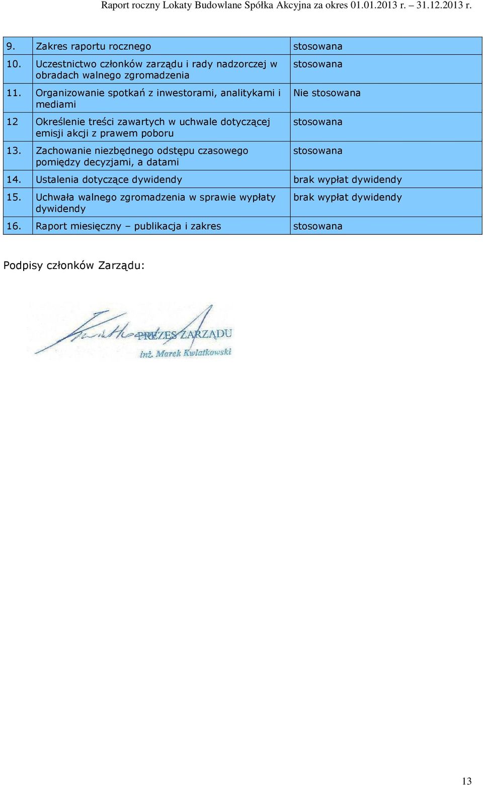 poboru 13. Zachowanie niezbędnego odstępu czasowego pomiędzy decyzjami, a datami Nie 14.