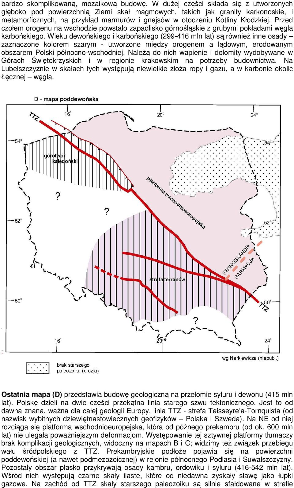 Przed czołem orogenu na wschodzie powstało zapadlisko górnośląskie z grubymi pokładami węgla karbońskiego.