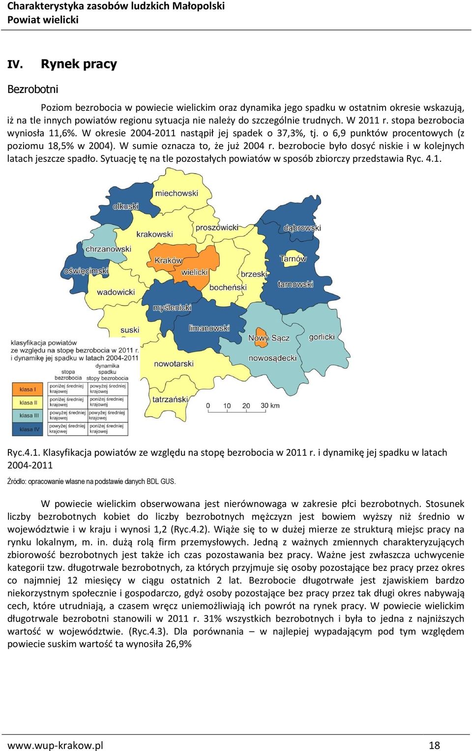 bezrobocie było dosyć niskie i w kolejnych latach jeszcze spadło. Sytuację tę na tle pozostałych powiatów w sposób zbiorczy przedstawia Ryc. 4.1.