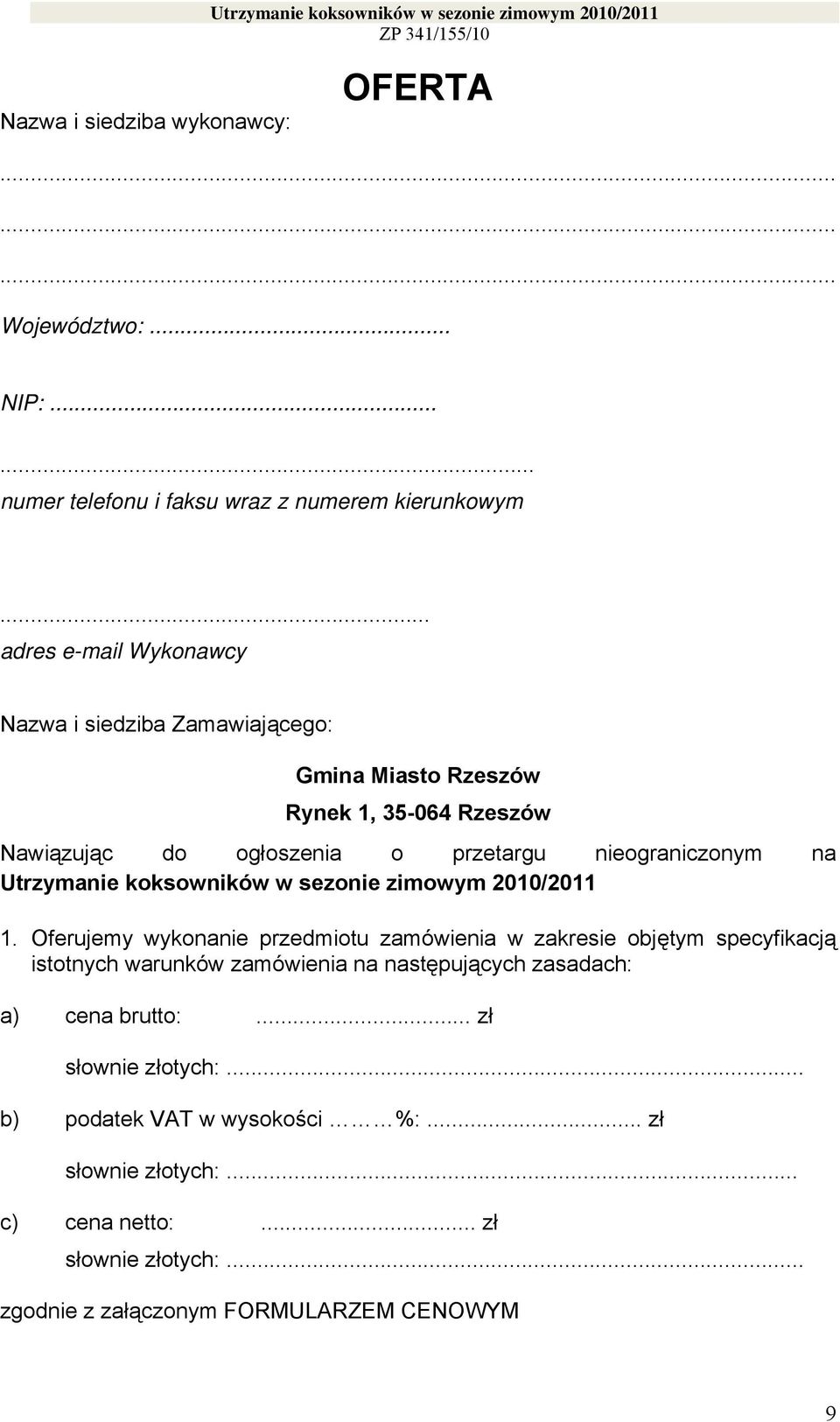 Utrzymanie koksowników w sezonie zimowym 2010/2011 1.