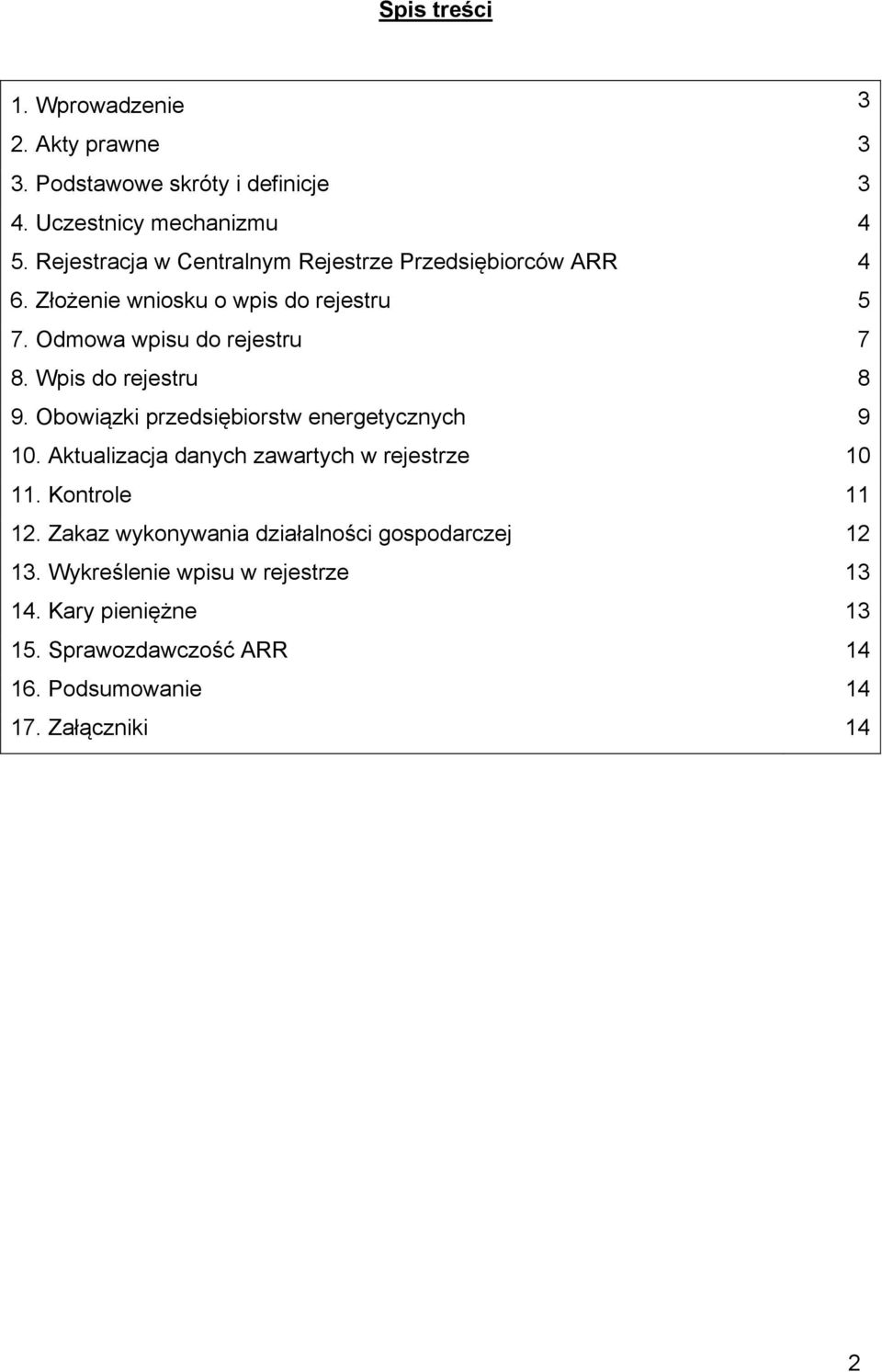 Wpis do rejestru 8 9. Obowiązki przedsiębiorstw energetycznych 9 10. Aktualizacja danych zawartych w rejestrze 10 11. Kontrole 11 12.